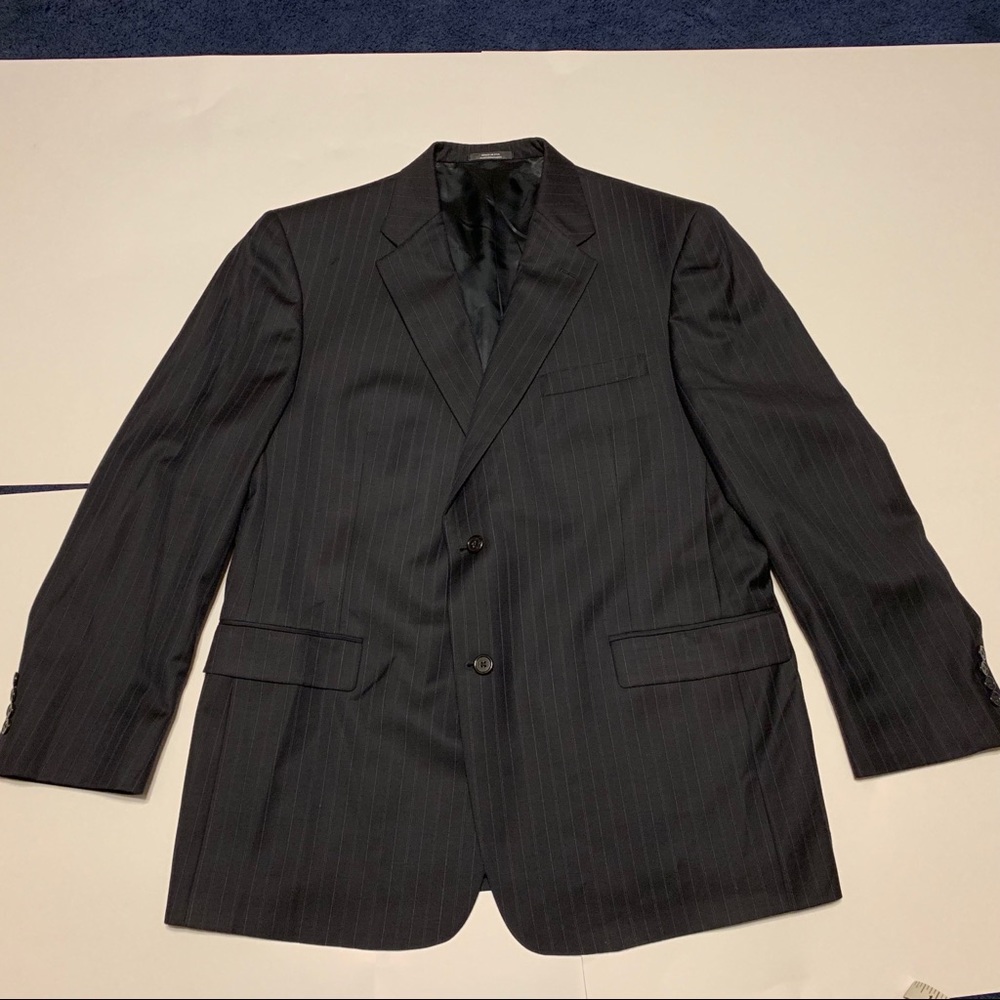 Austin Reed Black 48R Blue Pin Strip Suit Jacket